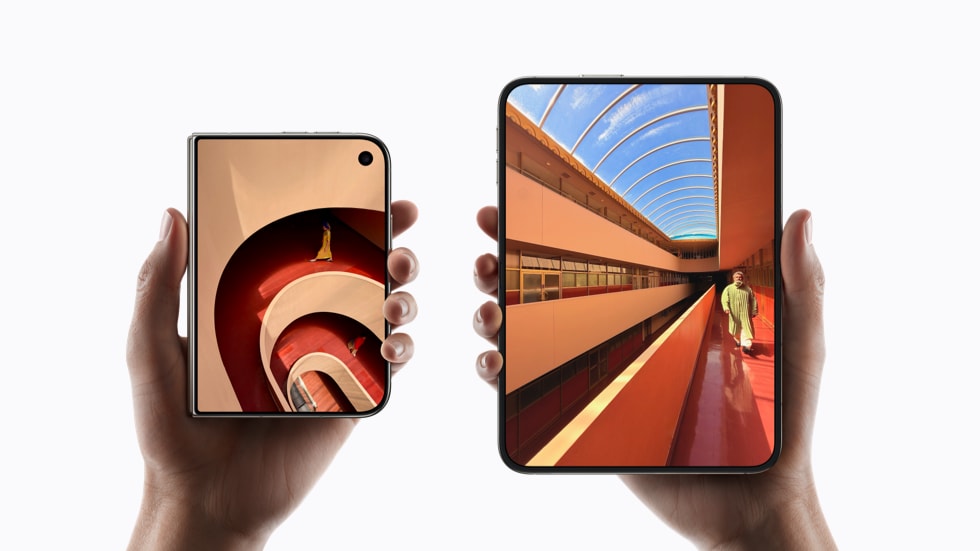 iPhone Duo, comparaison des tailles d'écran fermé et déplié